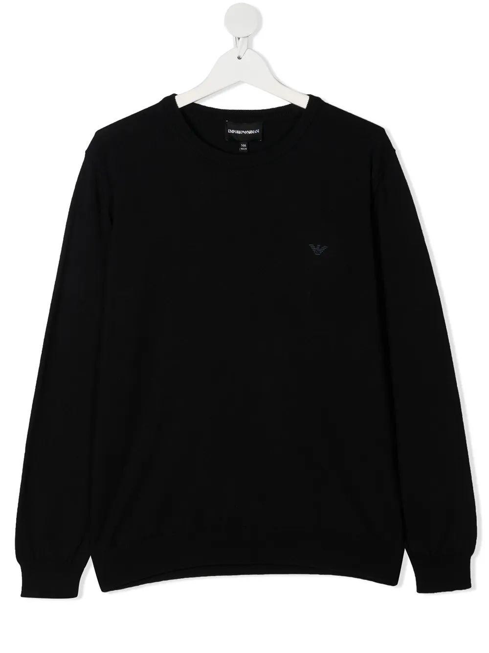 Emporio Armani Kids embroidered logo jumper - Blue