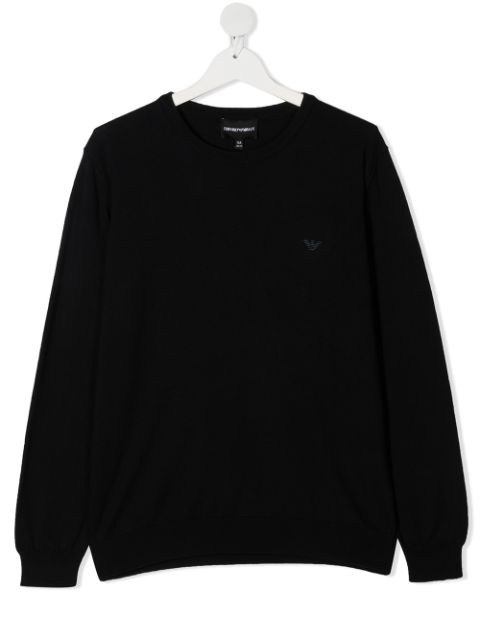 Emporio Armani Kids embroidered logo jumper