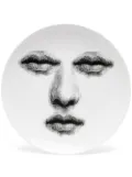 Fornasetti face-print round plate - White
