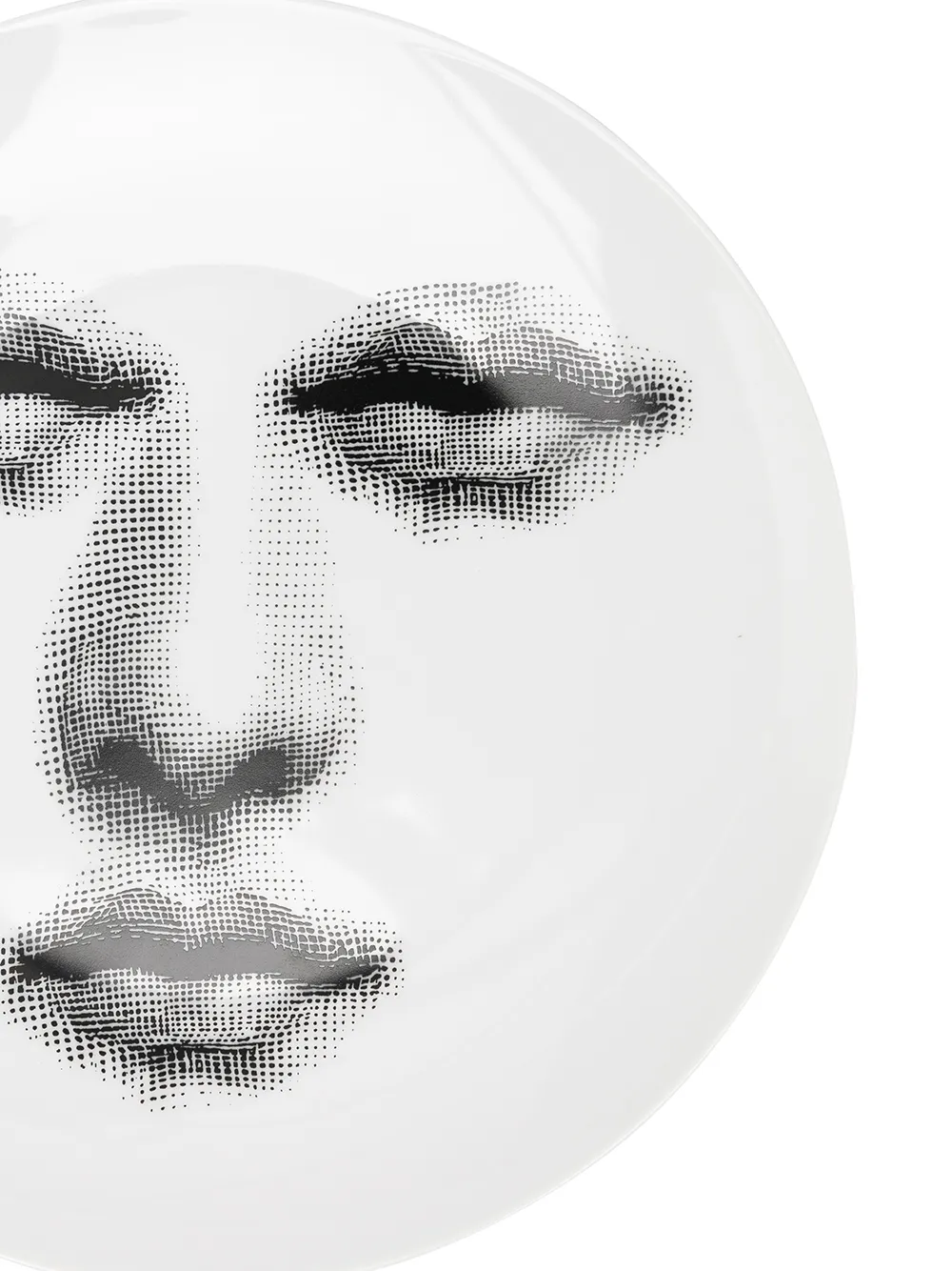 Fornasetti Face-print Round Plate In White