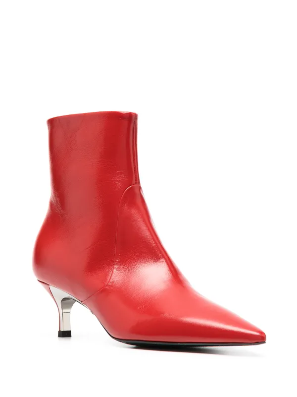 kitten heel red boots