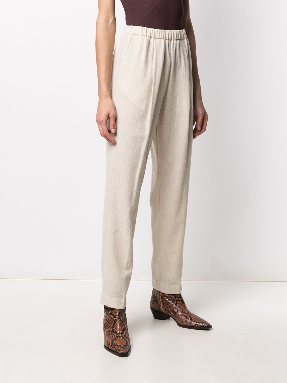 Shop Forte Forte High-rise Tapered Trousers In Neutrals