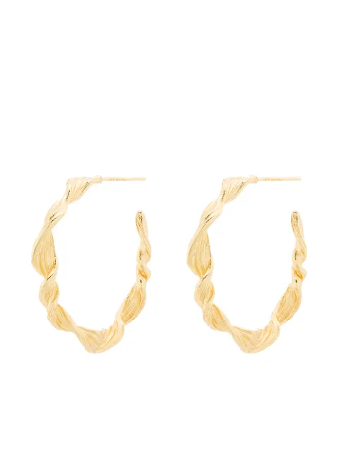 Anni Lu 18kt gold plated brass Seaweed hoop earrings