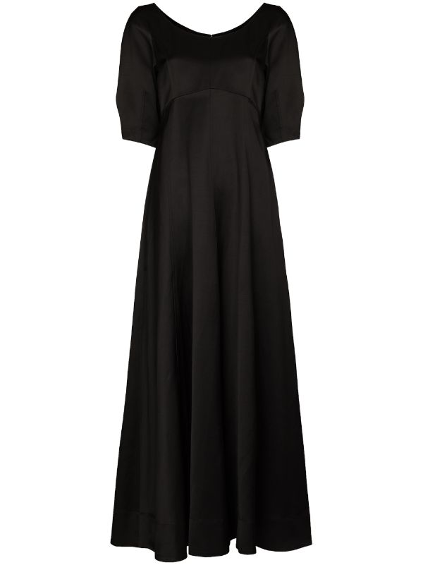 black empire waist maxi dress