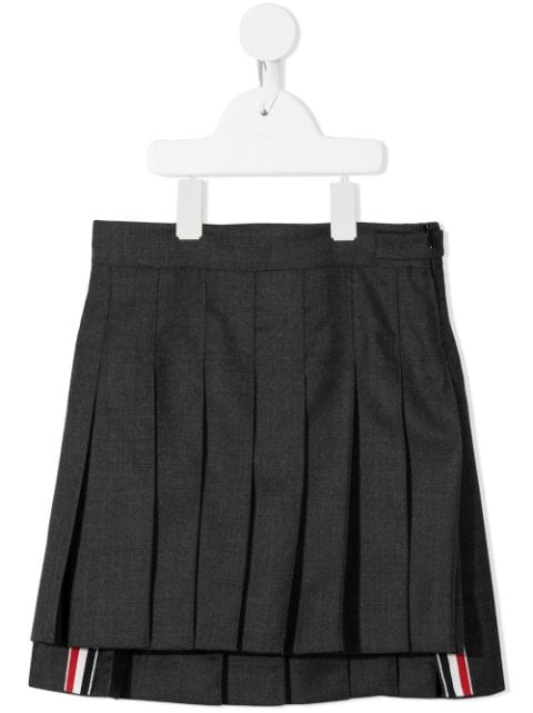 Thom Browne Kids Super 120s pleated mini skirt