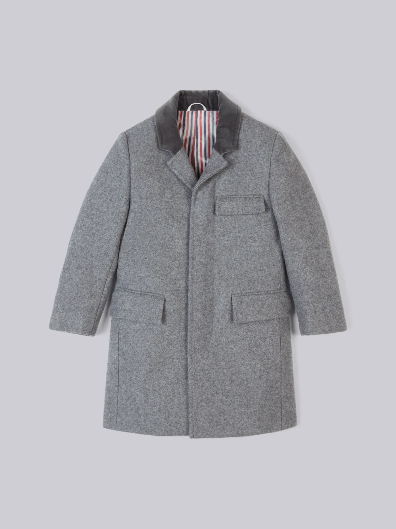 Medium Grey Melton Wool Chesterfield 