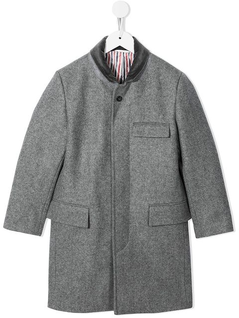 Thom Browne Kids Chesterfield Melton wool coat