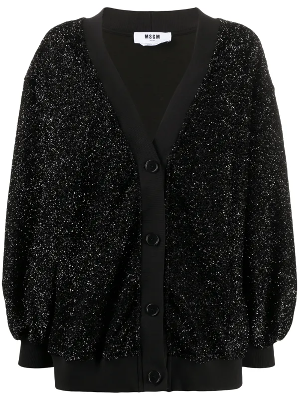 black lurex cardigan