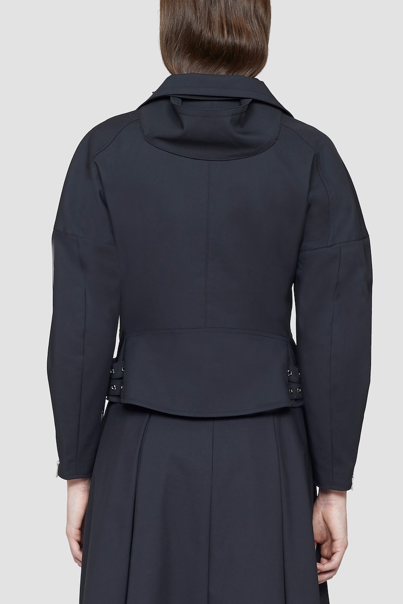 Biker Jacket-black #1 Biker Jacket, We all want to look like we travelled to work on the back of a Harley-Davidson, but helmet-hair says otherwise. So, take the train wearing this Phillip Lim biker jacket and arrive with not only enviable hair but an enviable outfit. You're welcome. Featuring a notched collar, structured shoulders, long sleeves, zip cuffs, an asymmetric style, an off-centre front zip fastening and front zip pockets.- 3