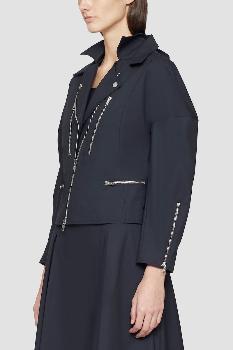 Biker Jacket-black #0 Biker Jacket, We all want to look like we travelled to work on the back of a Harley-Davidson, but helmet-hair says otherwise. So, take the train wearing this Phillip Lim biker jacket and arrive with not only enviable hair but an enviable outfit. You're welcome. Featuring a notched collar, structured shoulders, long sleeves, zip cuffs, an asymmetric style, an off-centre front zip fastening and front zip pockets.- 2