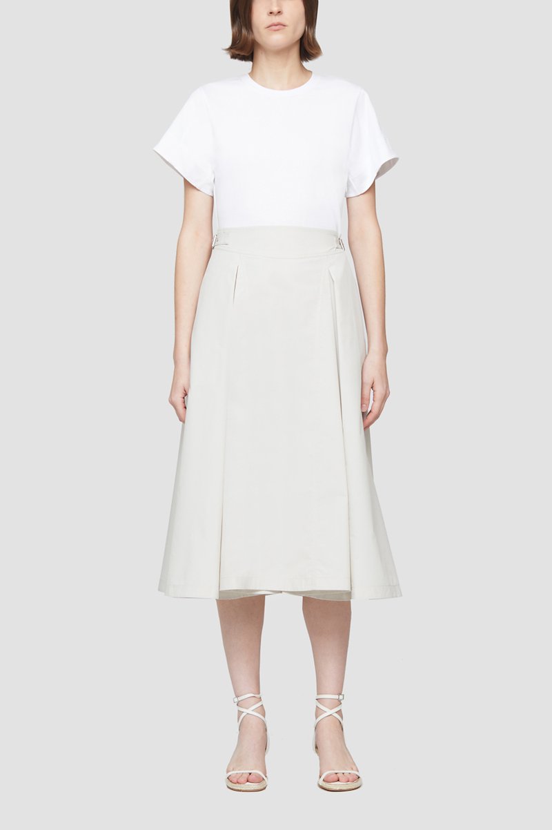 Combo T-Shirt Dress-grey #1 Combo T-Shirt Dress, Stone-White Natural (Veg)->Cotton Combo T-Shirt Dress from 3.1 Phillip Lim. - 1