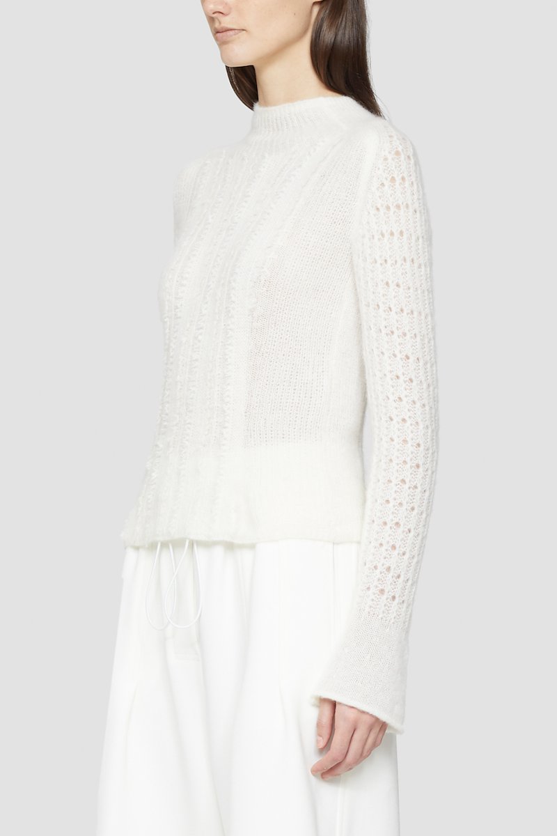 Wool Turtleneck Sweater-white #1 Wool Turtleneck Sweater, Baby, it's cold outside. Wrap up warm and head out in this cosy knitted wool jumper by Phillip Lim, with its soft brushed finish and cosy high neck. Or just stay home in front of the fire, you choose.Featuring a fine knit, a roll neck, long sleeves, ribbed cuffs and a ribbed hem. - 3