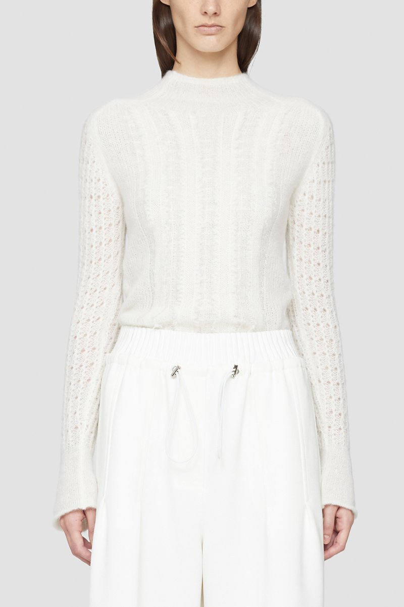 Wool Turtleneck Sweater-white #0 Wool Turtleneck Sweater, Baby, it's cold outside. Wrap up warm and head out in this cosy knitted wool jumper by Phillip Lim, with its soft brushed finish and cosy high neck. Or just stay home in front of the fire, you choose.Featuring a fine knit, a roll neck, long sleeves, ribbed cuffs and a ribbed hem. - 2