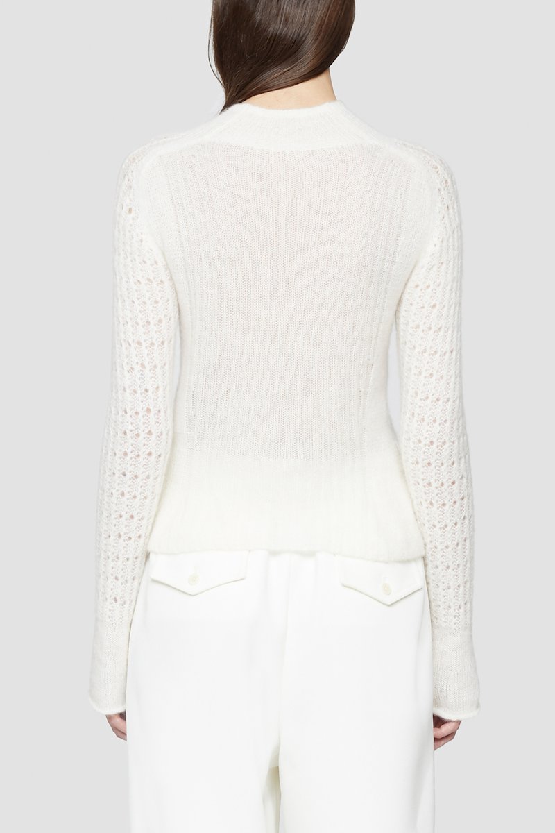 Wool Turtleneck Sweater-white #0 Wool Turtleneck Sweater, Baby, it's cold outside. Wrap up warm and head out in this cosy knitted wool jumper by Phillip Lim, with its soft brushed finish and cosy high neck. Or just stay home in front of the fire, you choose.Featuring a fine knit, a roll neck, long sleeves, ribbed cuffs and a ribbed hem. - 4