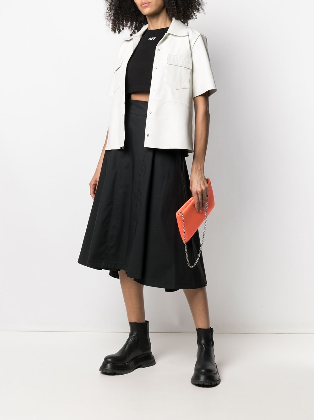 Image 2 of 3.1 Phillip Lim box-pleat A-line midi skirt