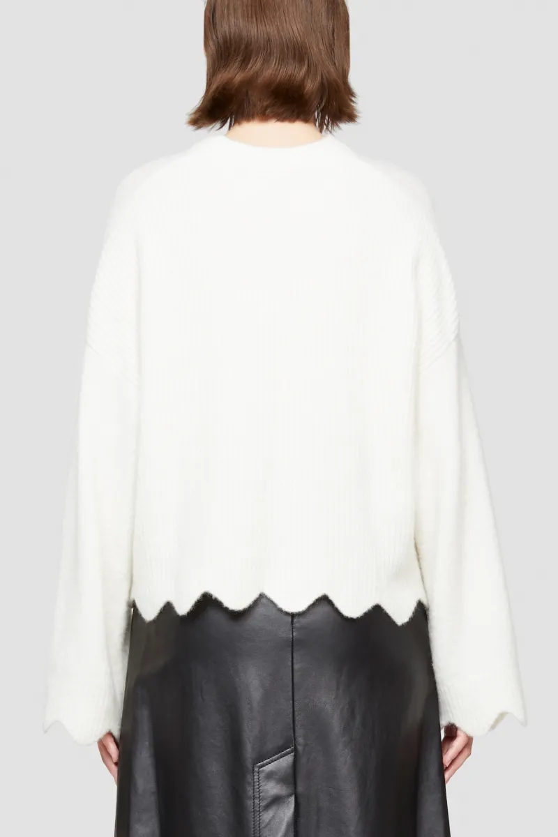 【美品】eLLa scallop canon loop pullover シャツ/ブラウス(七分/長袖) トップス レディース 開店祝い