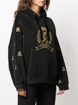 logo-embroidered hoodie展示图