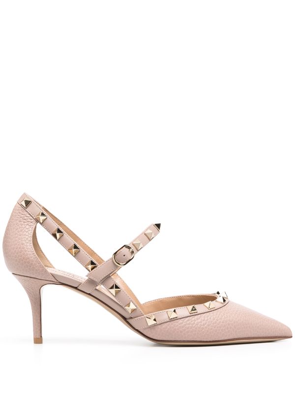 rockstud leather pumps