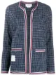 Image 1 of Thom Browne hairline-check tweed jacket
