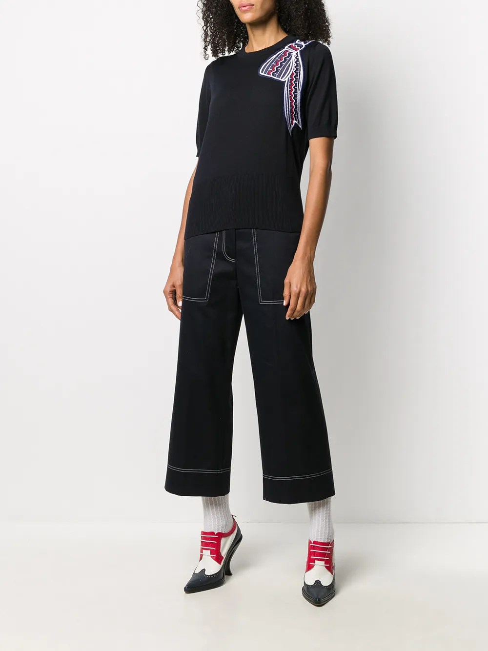 фото Thom browne трикотажный топ с вышивкой