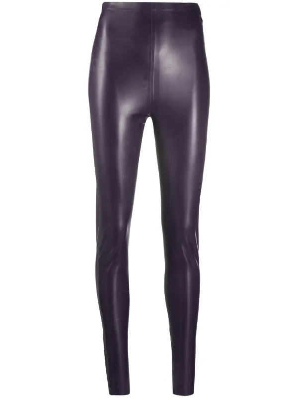 purple latex leggings