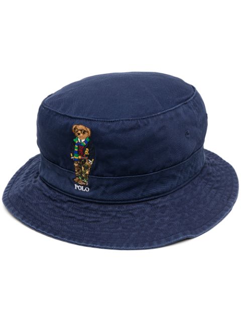 Shop Polo Ralph Lauren Polo Bear Bucket Hat In Blue