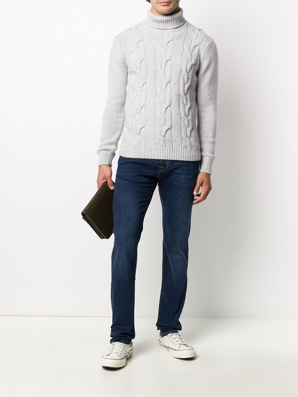 фото Cruciani cable-knit roll-neck jumper