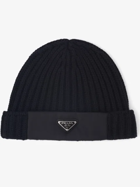 Prada Re-nylon gabardine and wool cap