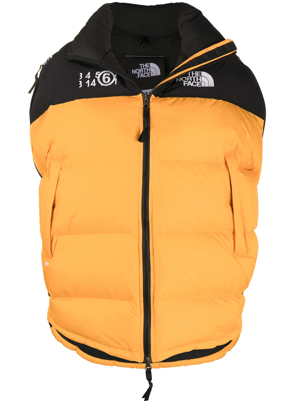 фото Mm6 maison margiela дутый жилет из коллаборации с the north face