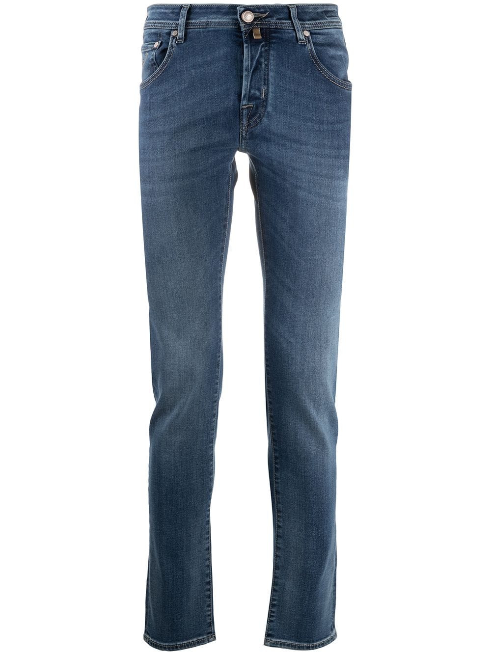 Shop Jacob Cohen Faded Skinny Jeans In Blue