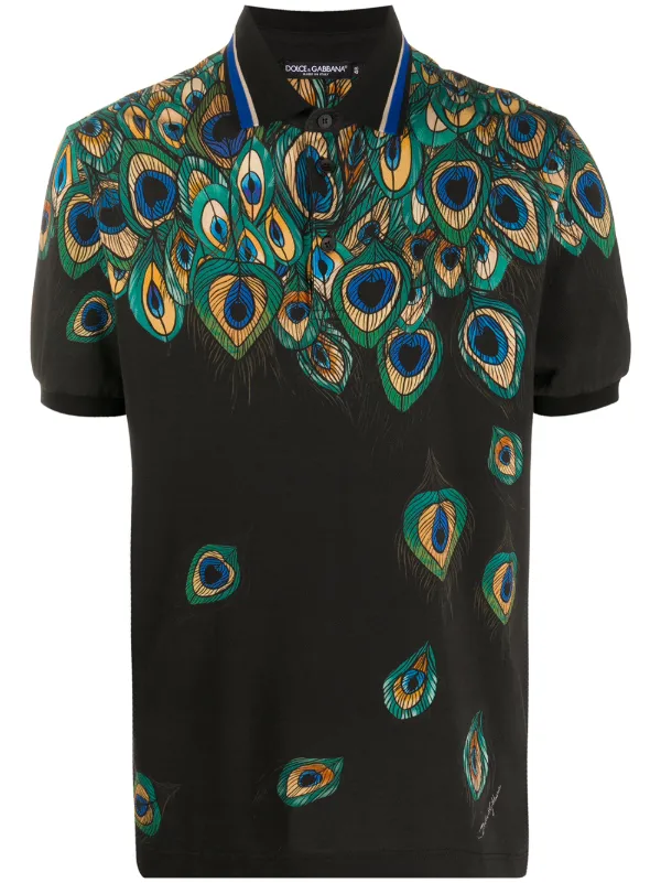 black polo shirt peacocks