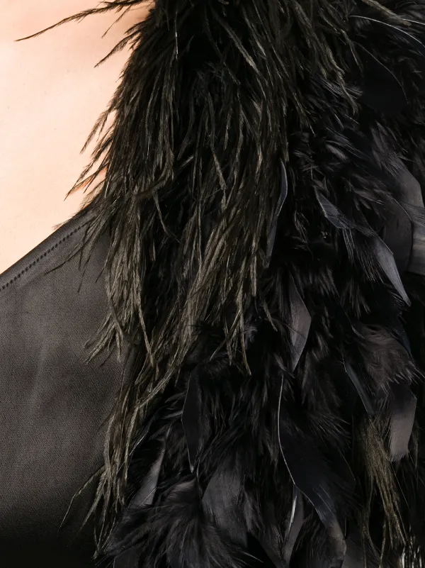 black feather jacket