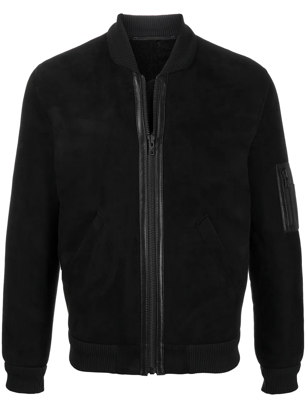 Liska ribbed trim bomber jacket | Black | Image 1