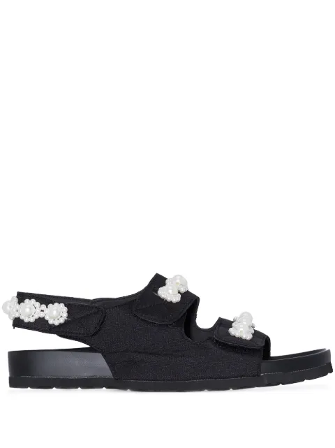 Arizona Love pearl-embellished slingback sandals