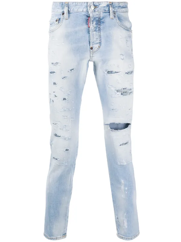 black wash distressed jeans