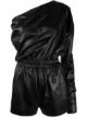 Image 1 of Rick Owens one-shoulder cutout satin playsuit