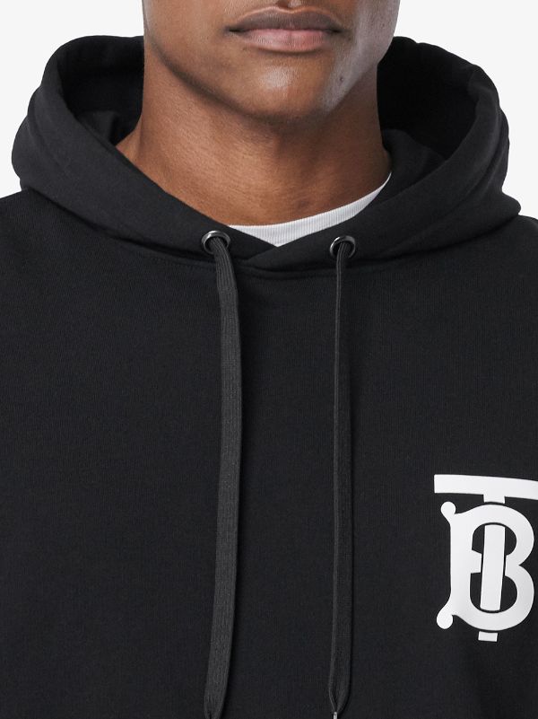 Burberry Tb Monogram Zip-up Hoodie in Black