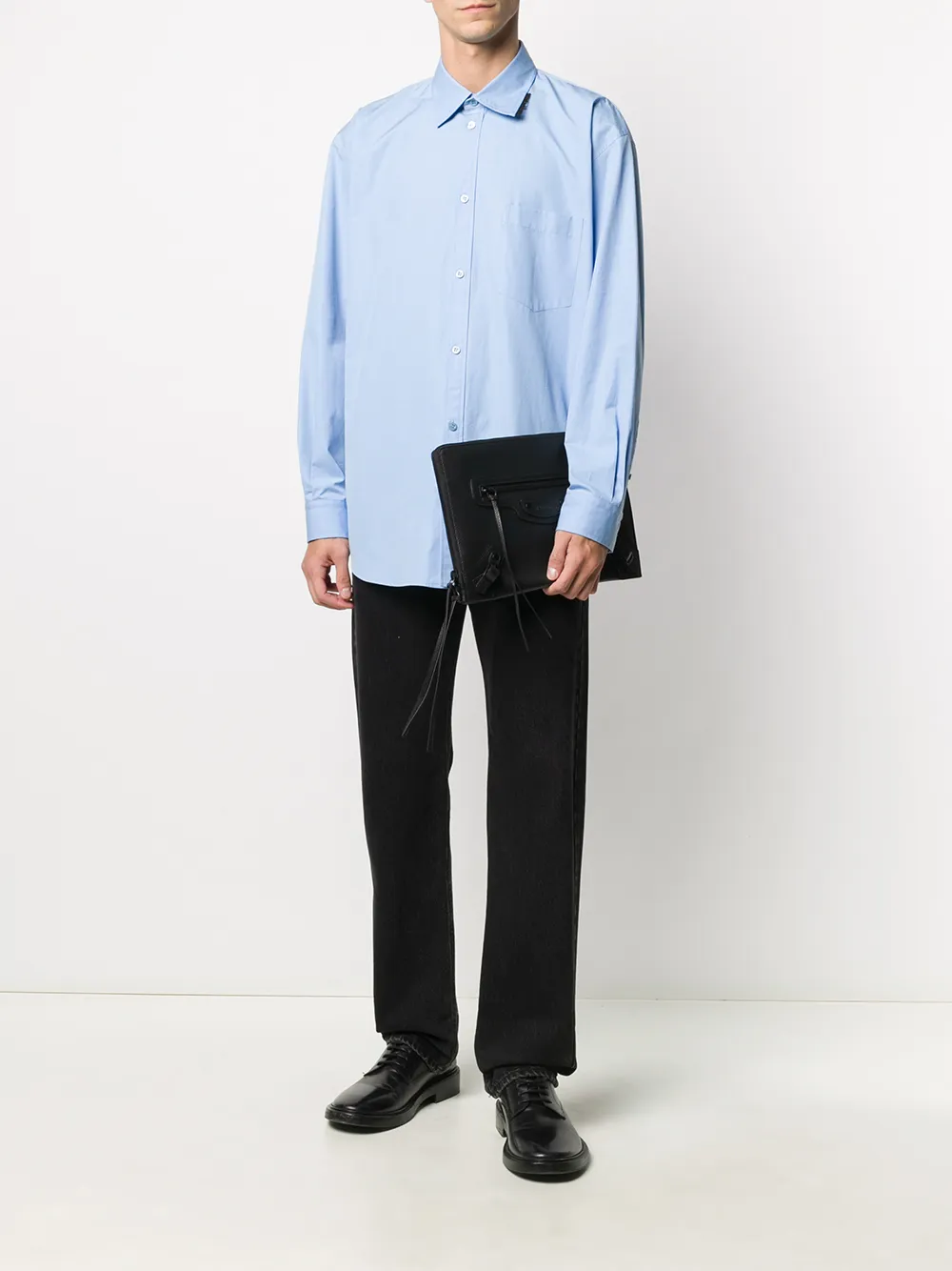 Balenciaga Clutch met rits - Zwart