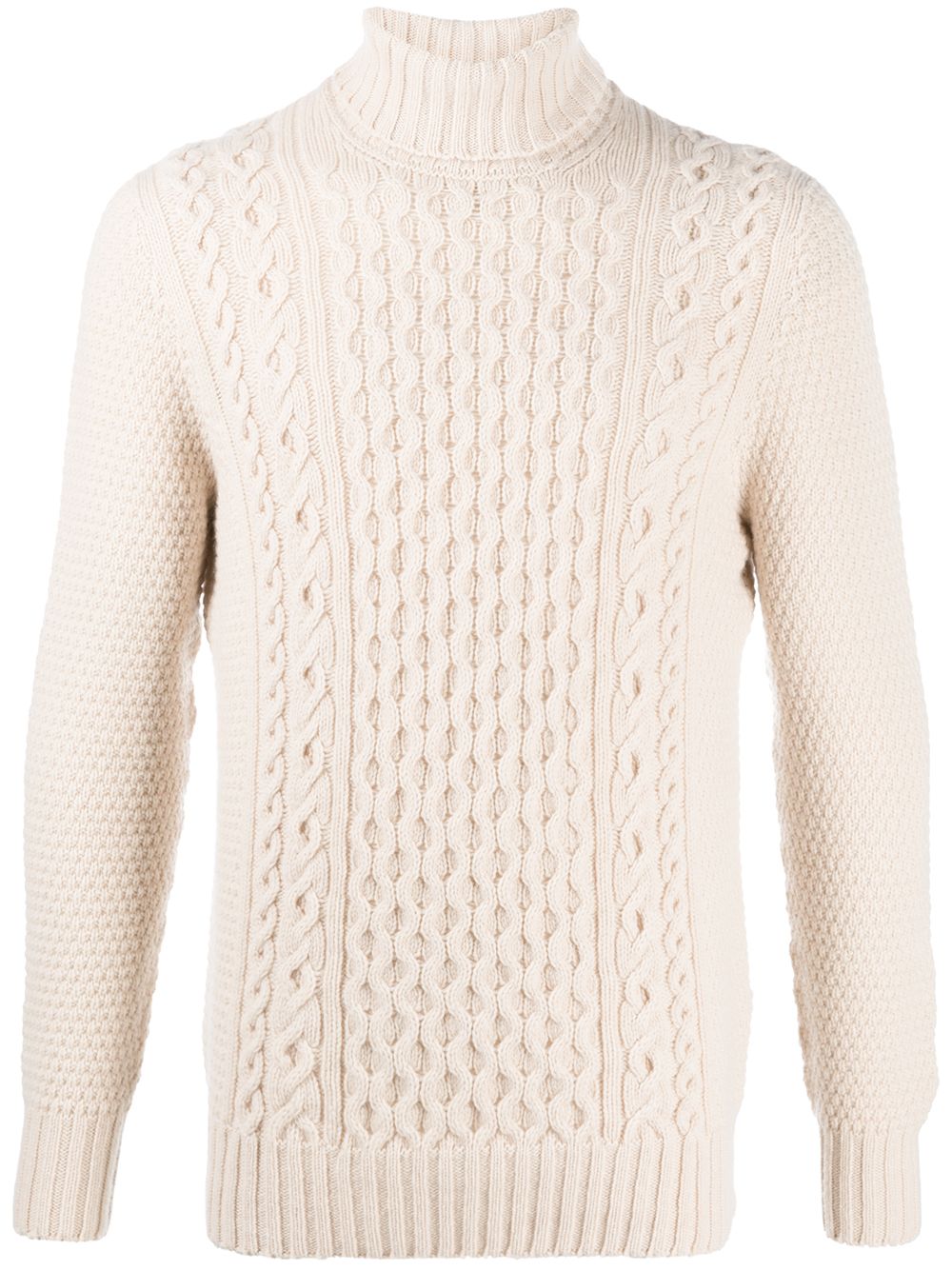 Shop Drumohr Cable-knit Wool Jumper In Neutrals