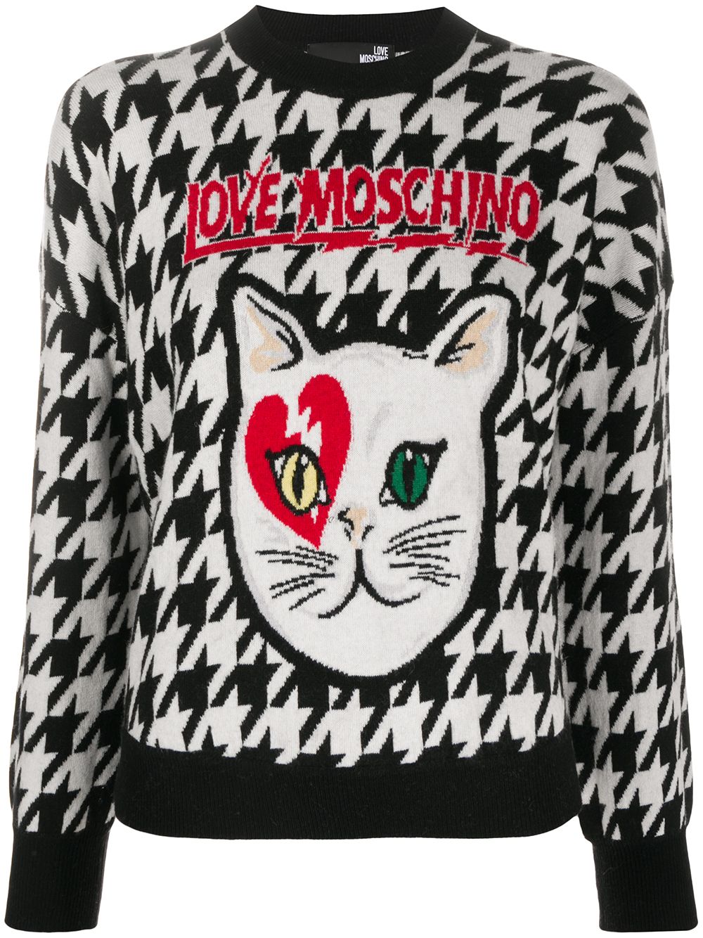 фото Love moschino жаккардовый свитер bowie cat