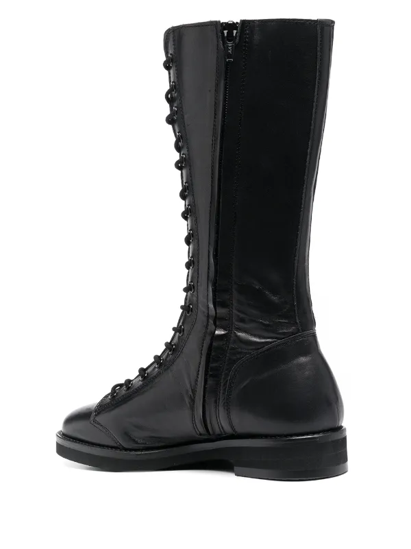 Yohji Yamamoto lace-up Leather Military Boots - Farfetch