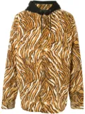 Mastermind World tiger-print button-up hoodie - Brown