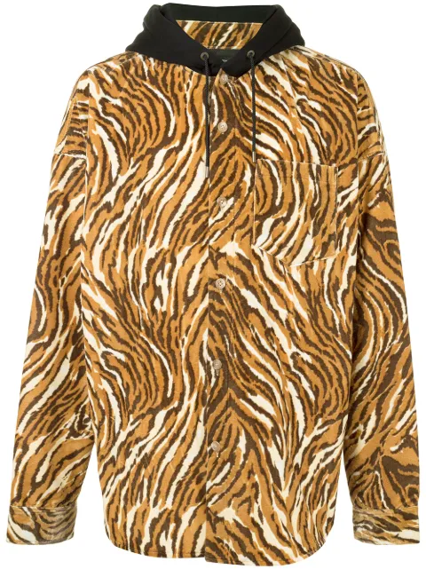 Mastermind World tiger-print button-up hoodie