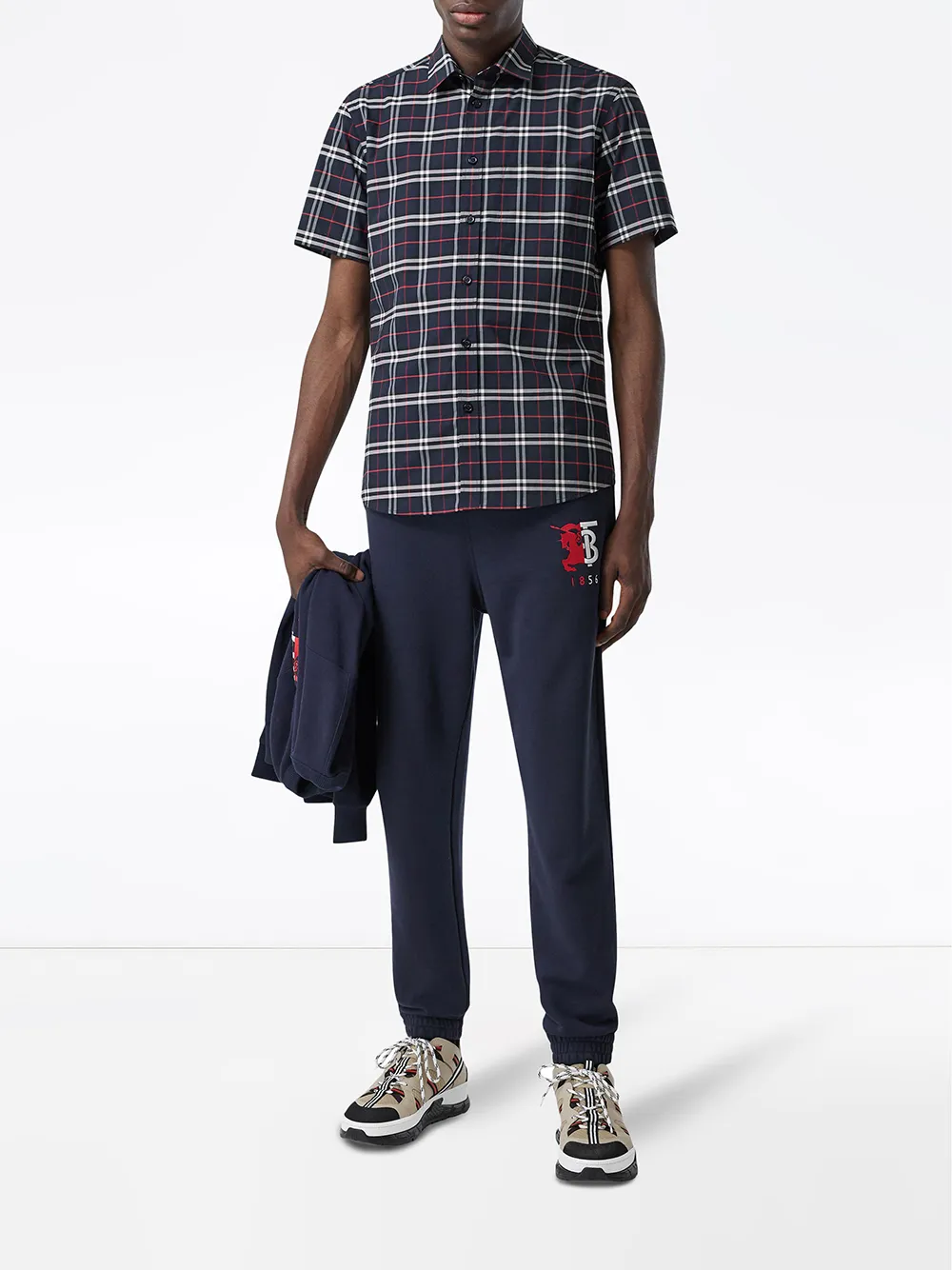 Burberry Geruit overhemd - Blauw