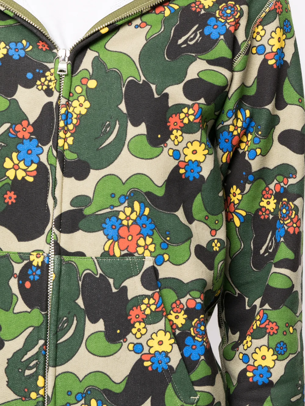 фото A bathing ape® худи на молнии с цветочным принтом