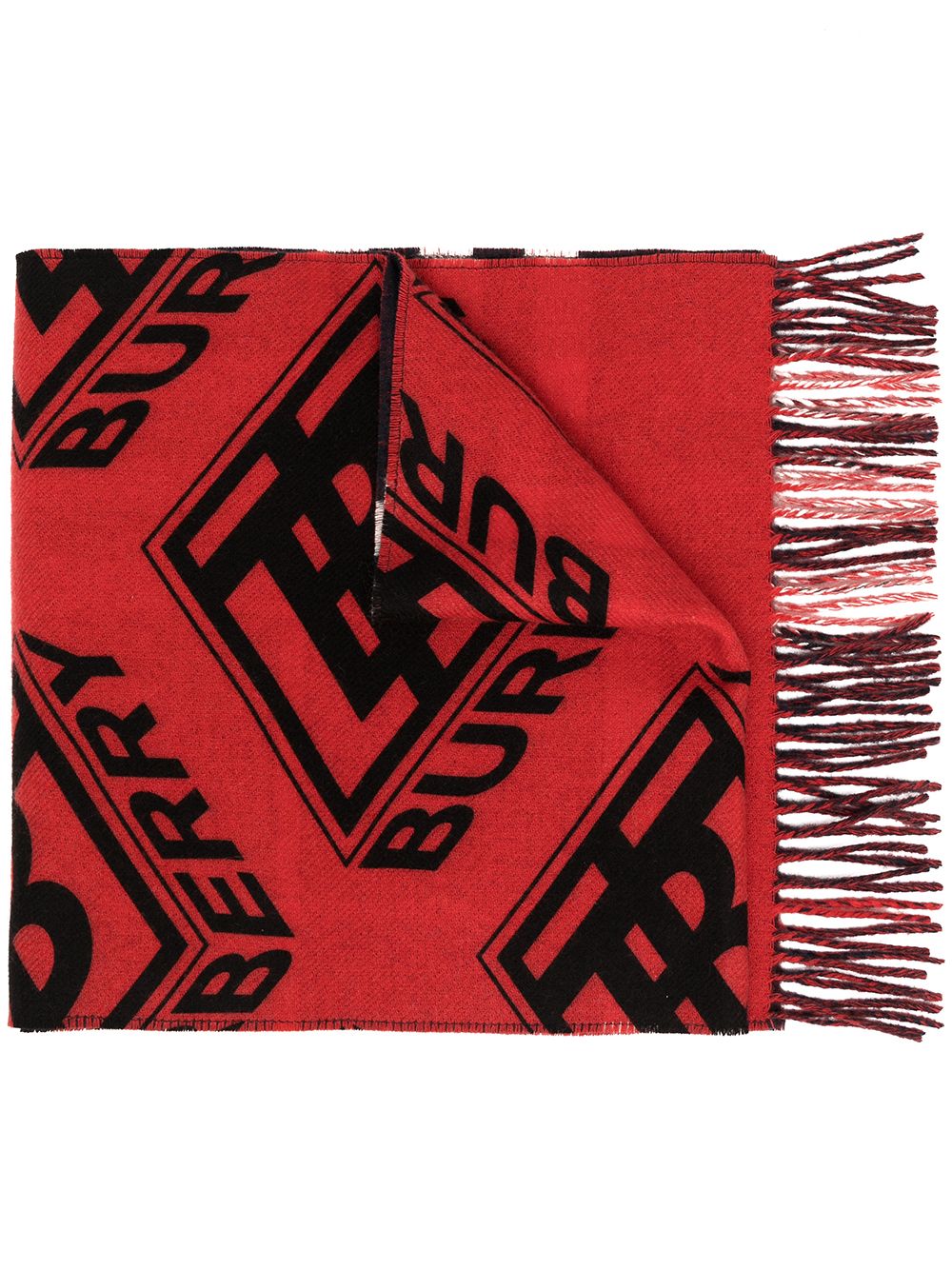 фото Burberry кашемировый шарф с бахромой