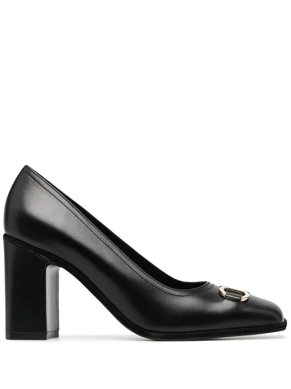 ferragamo block heel pumps