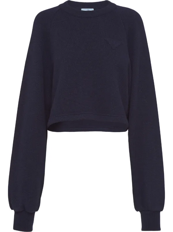 cropped crew neck jumper
