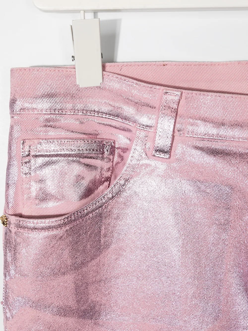 фото Versace kids джинсы скинни с эффектом металлик