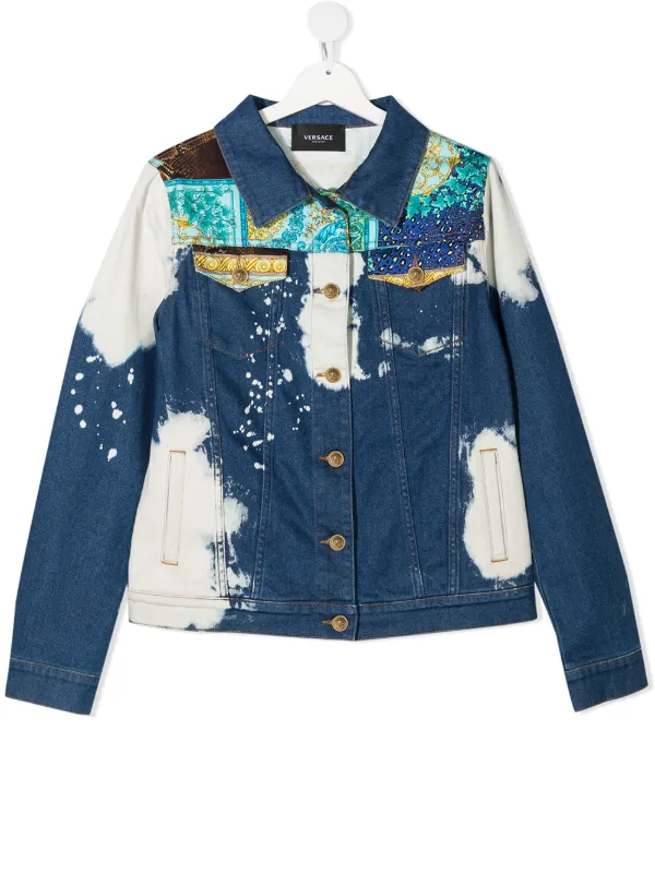 Shop Versace Kids TEEN bleached-effect 